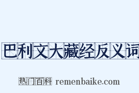 巴利文大藏经反义词是什么意思的图片